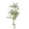 American Art Decor 5ft. Realistic Artificial Bamboo Tree Faux Plant in White Pot